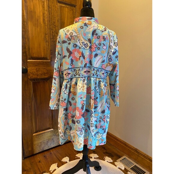 Womens Blouse Plus Size 2XL Top Boho Button Down Hi Low Silky Feel Peasant - Picture 6 of 12